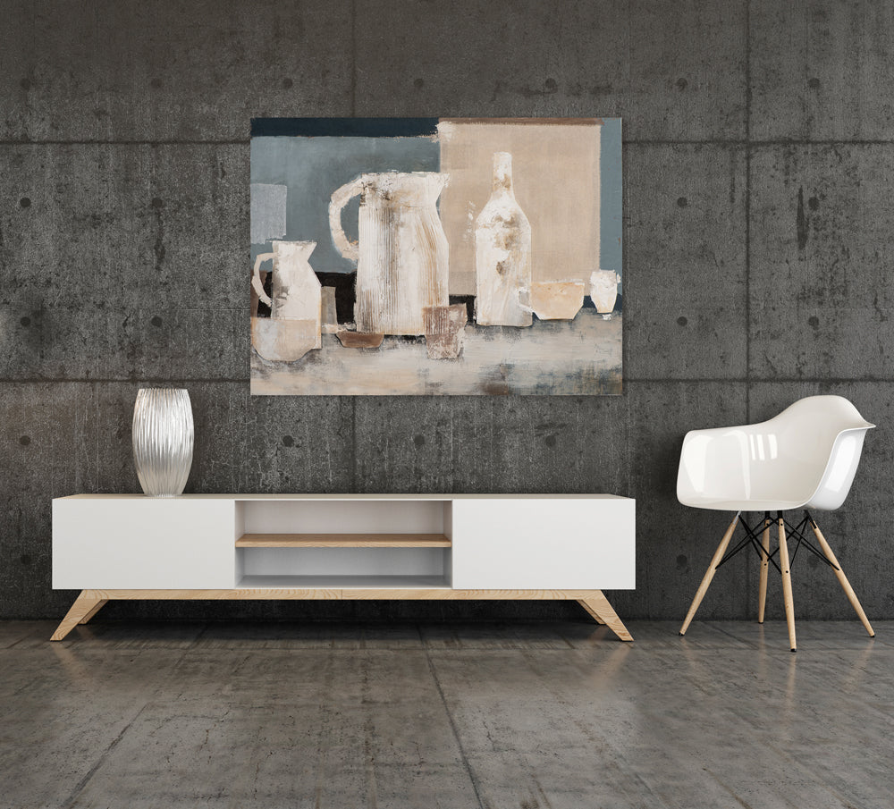 La vie assise en beige