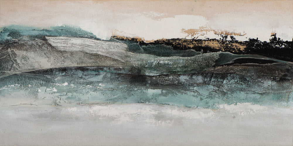 Peinture expressive en vert de mer