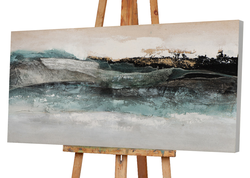 Peinture expressive en vert de mer