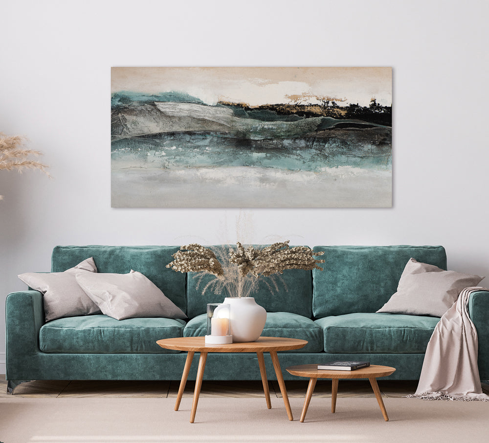 Peinture expressive en vert de mer