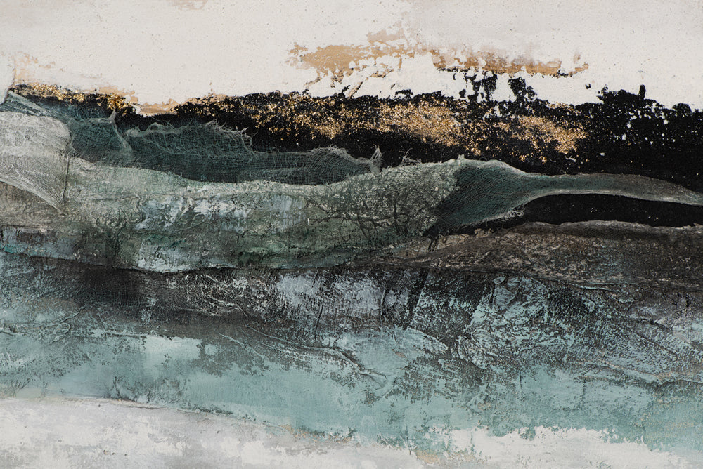 Peinture expressive en vert de mer