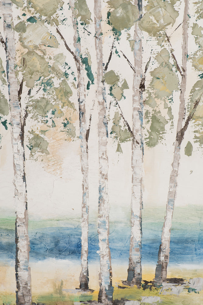 painting Birches by the Stream