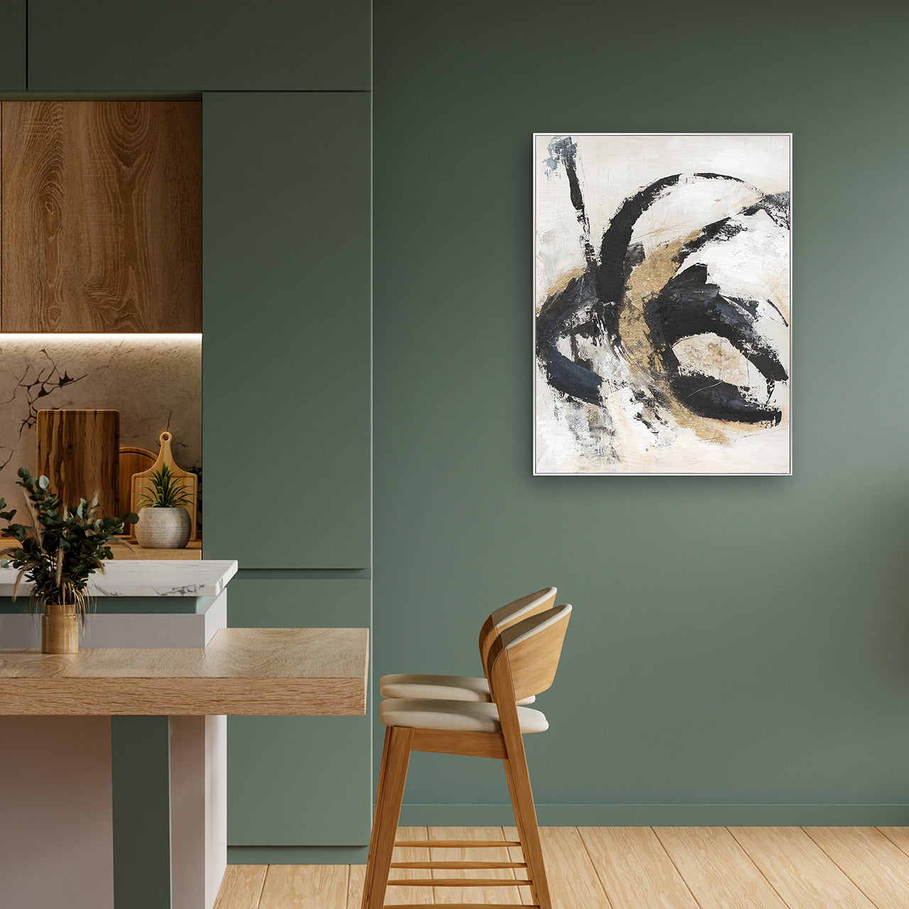 Gemälde Black & Gold Expression