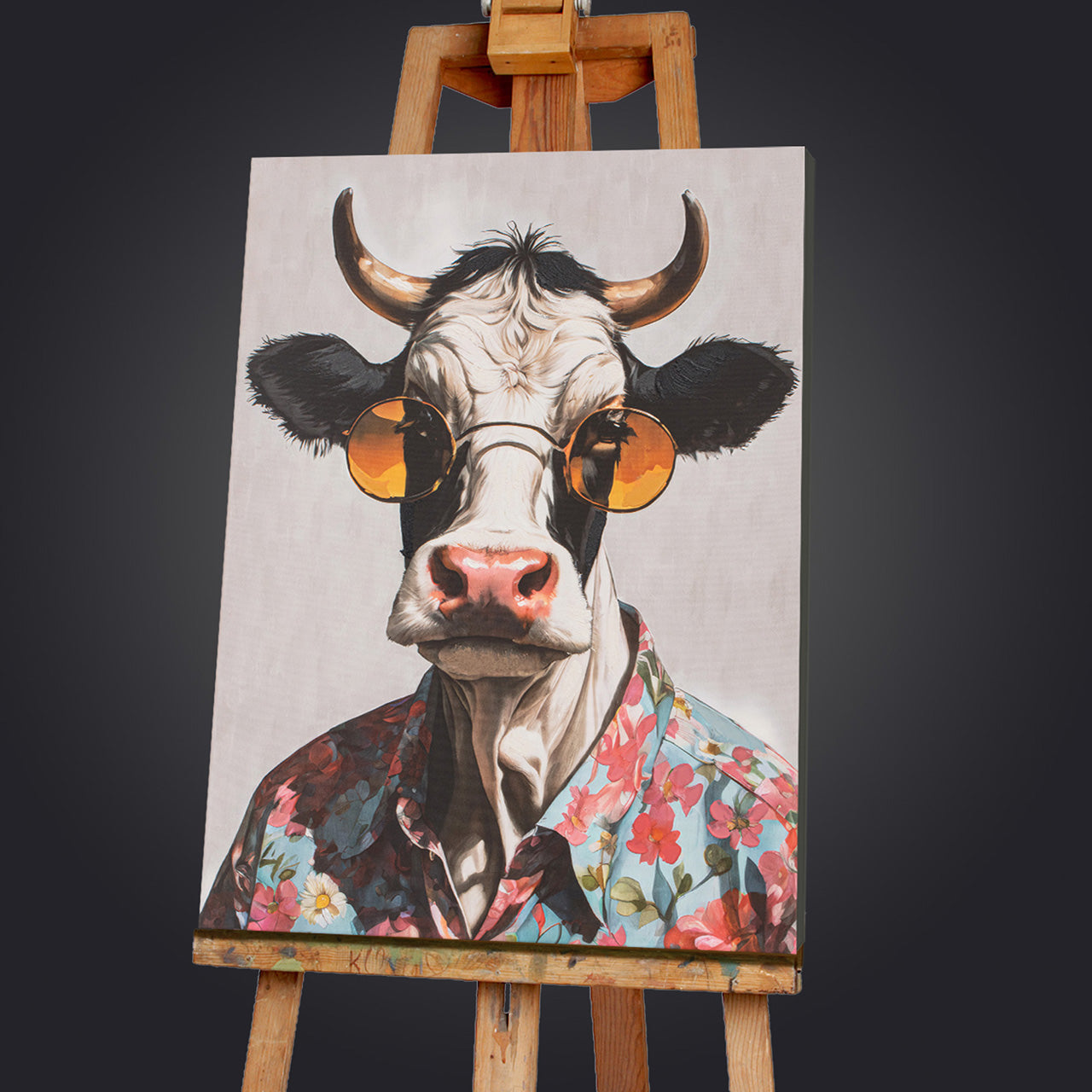 Painting Cow Spring Time