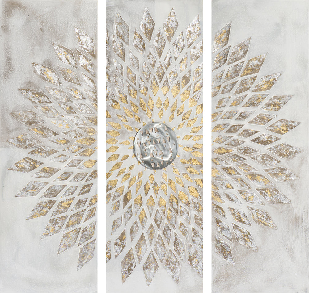 Peinture élégante en triptyque de mandala