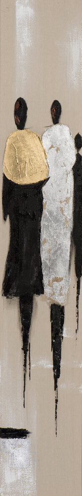 Défilé de mode de peinture en or et argent