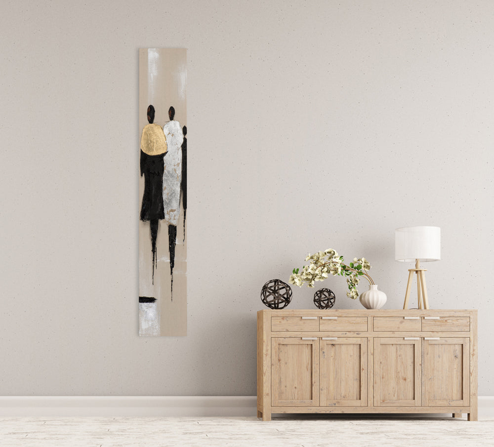 Défilé de mode de peinture en or et argent