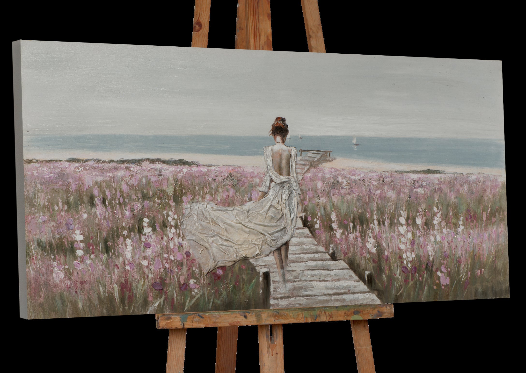 peinture La Belle sur la plage