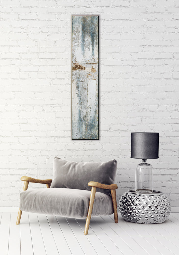 Gemälde Schlanke Textur Komposition Silbernes Leuchten