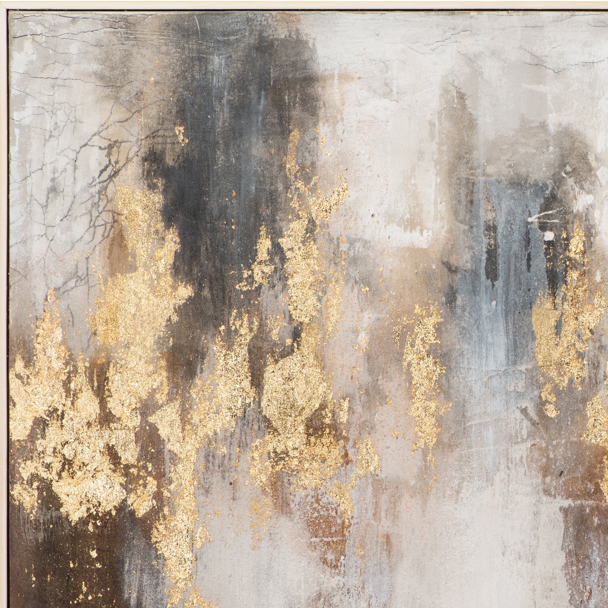 Gemälde Abstrakte Farbkomposition mit goldenen Akzenten