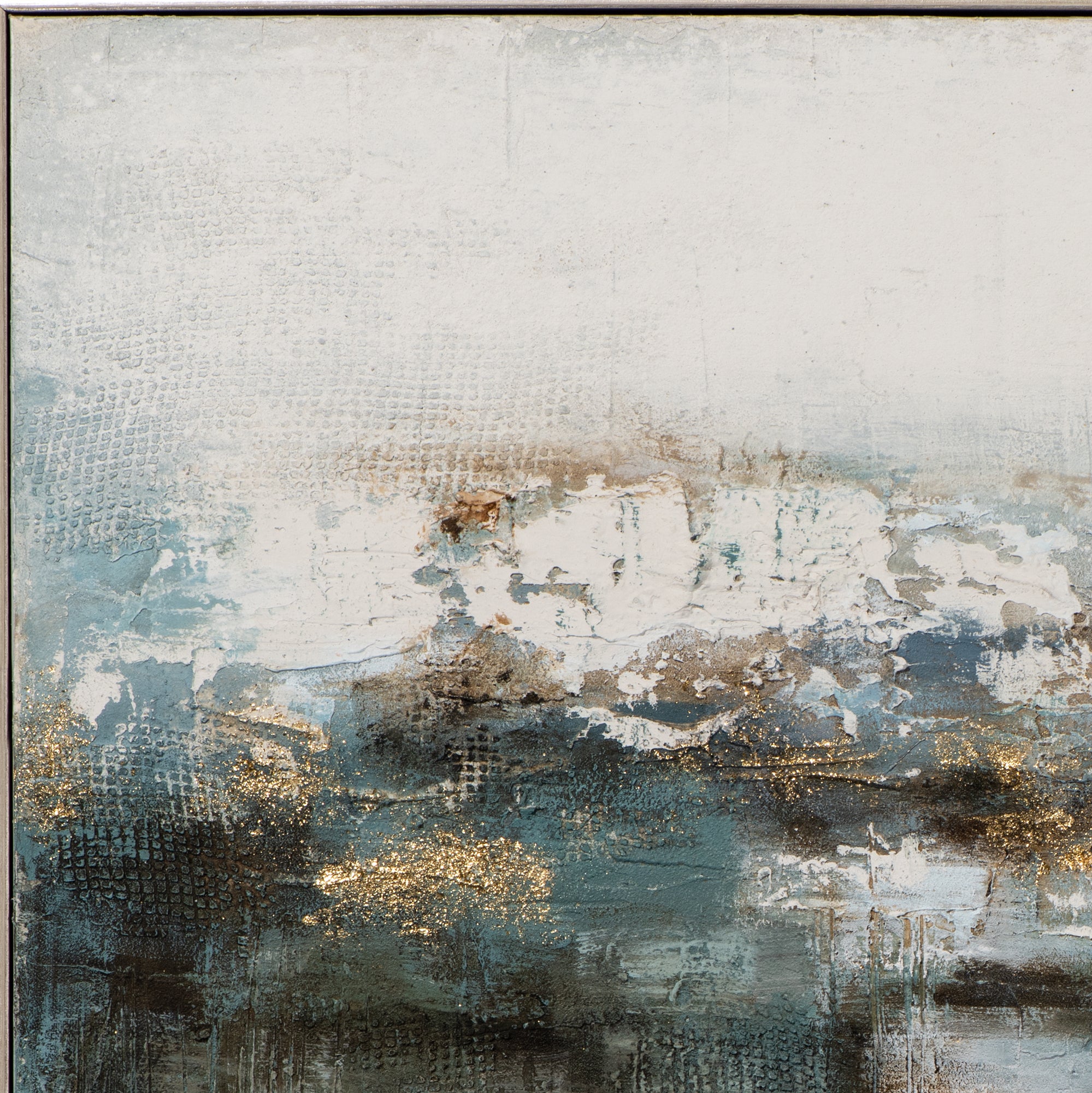 Peinture abstraite en bleu-vert