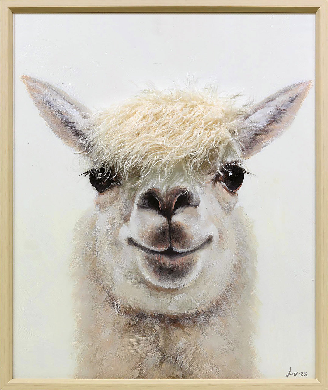 Gemälde Kunstfell Lama Youngster