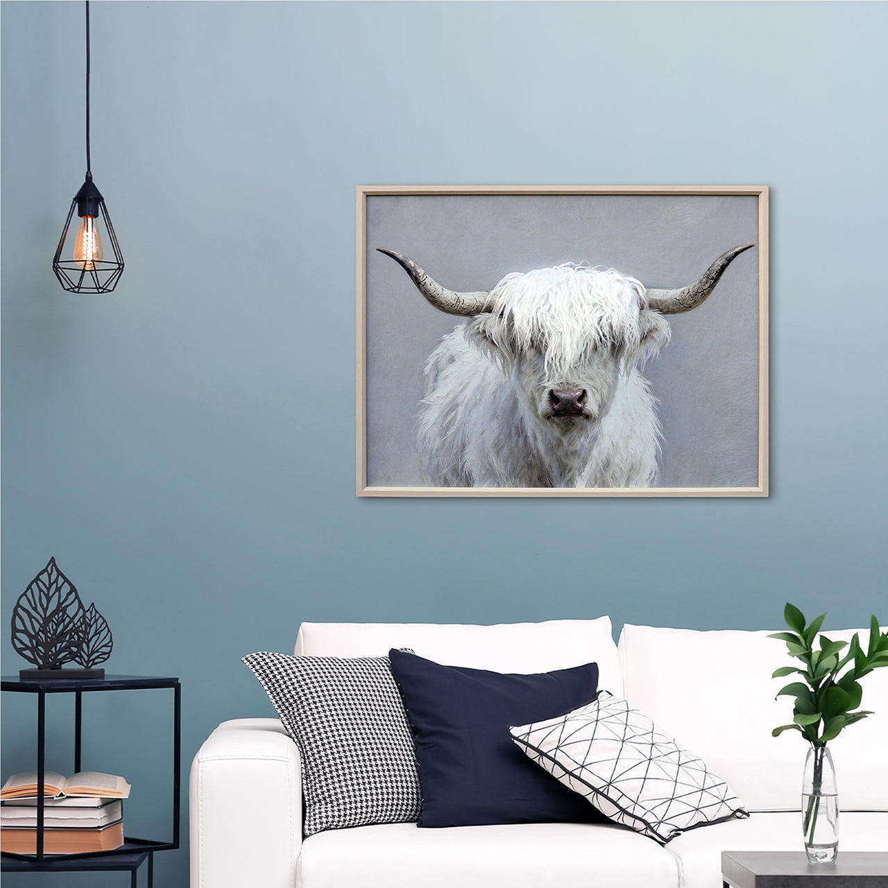 Gemälde Kunstfell Fluffy Longhorn