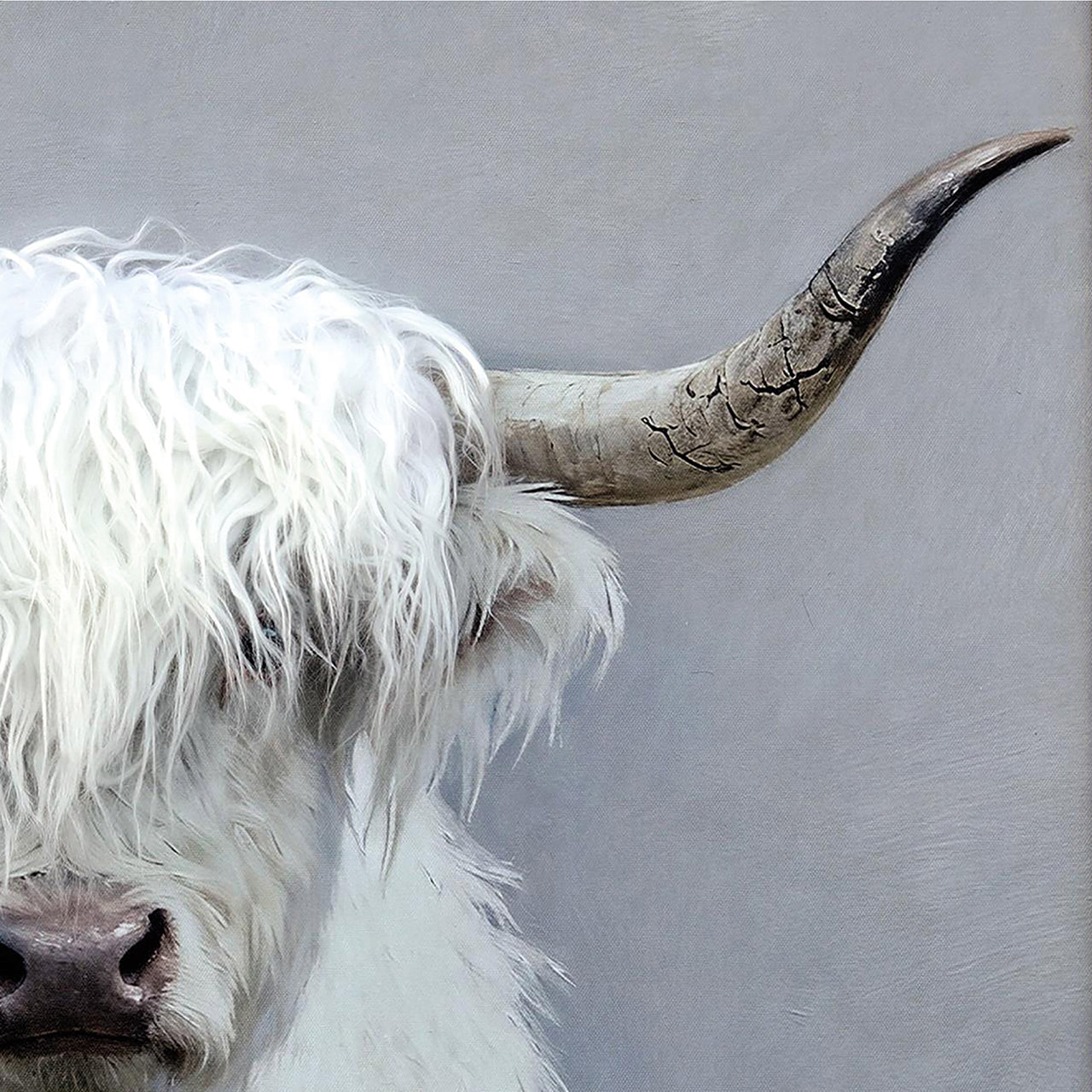 Gemälde Kunstfell Fluffy Longhorn