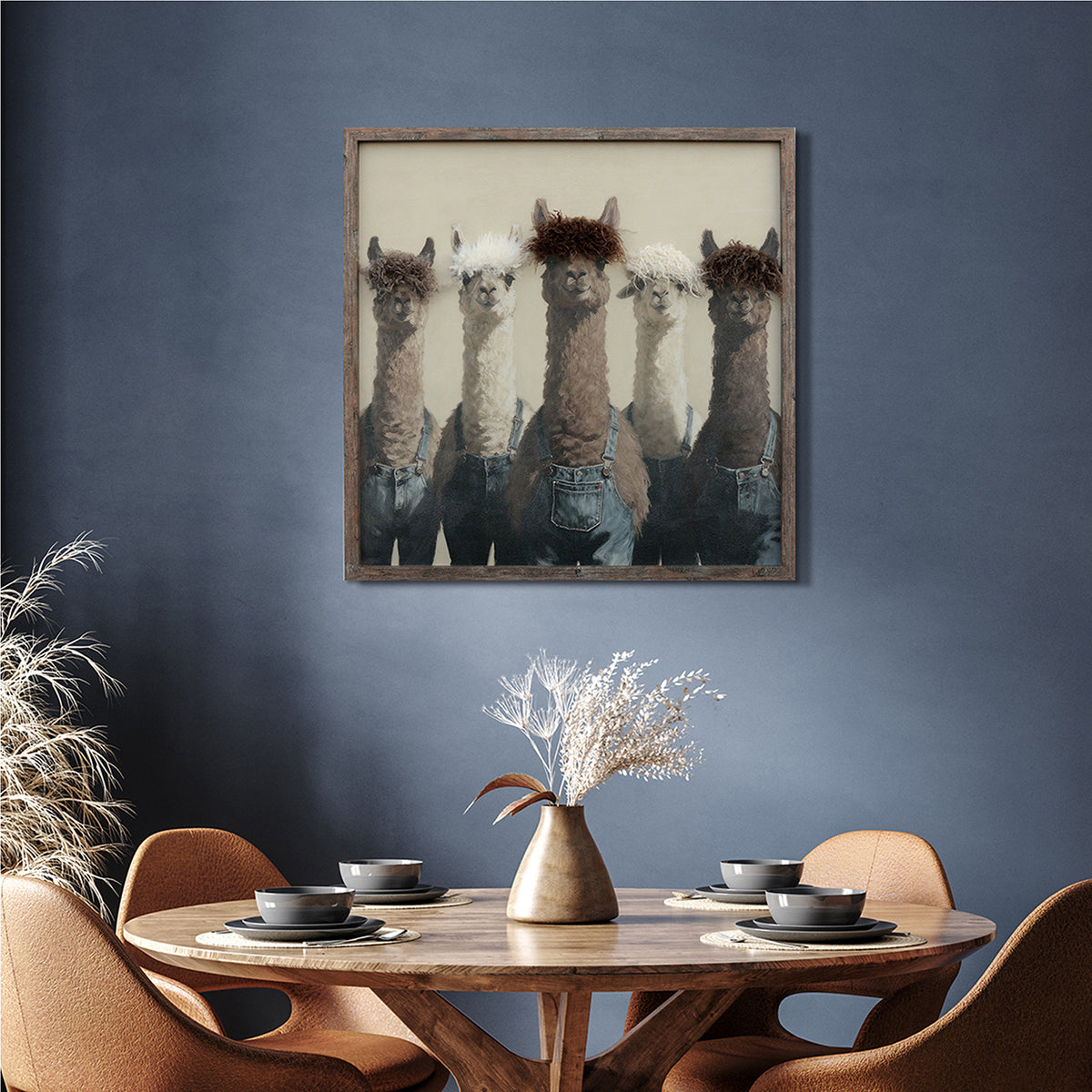 Gemälde Kunstfell The Flufffather Alpaca Crew