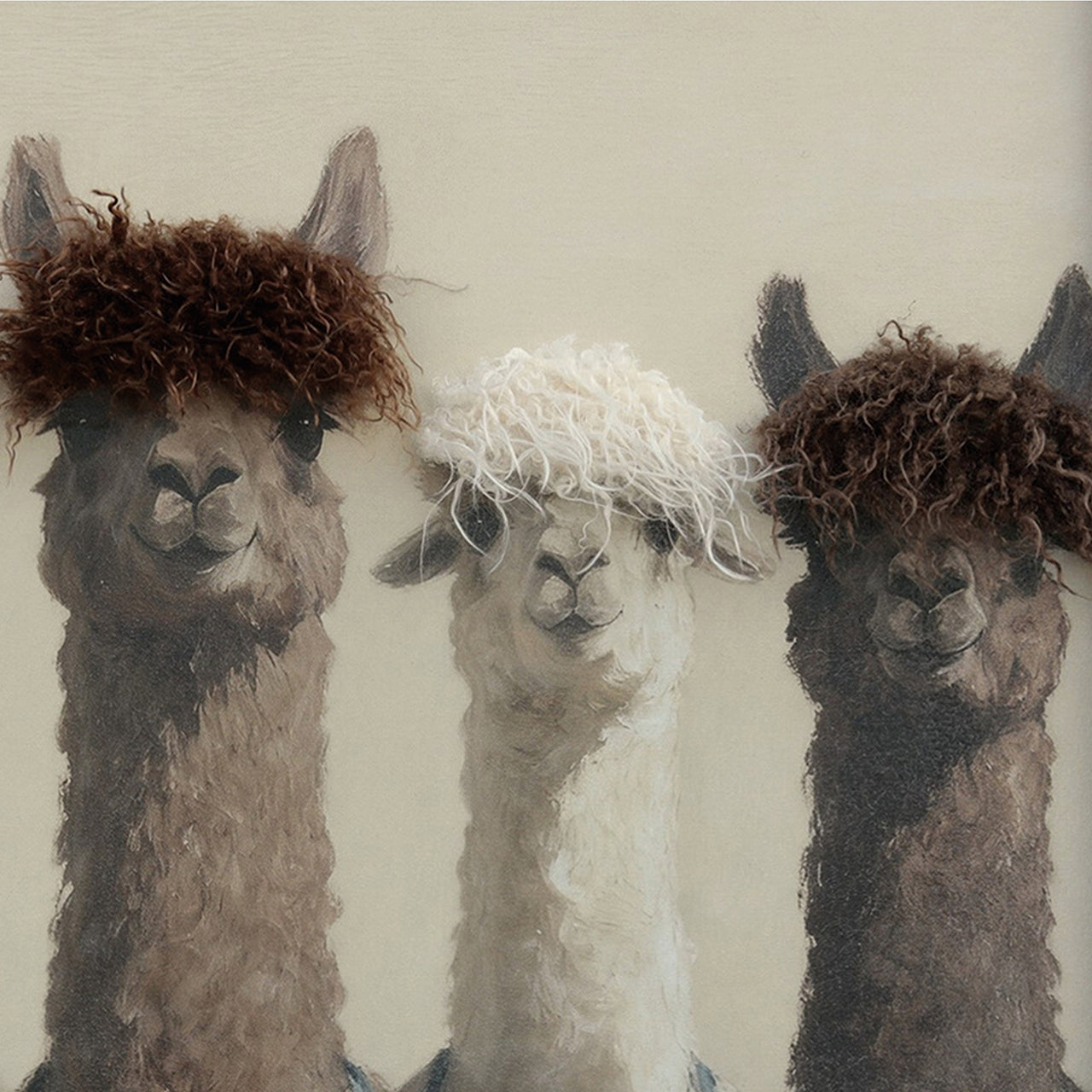 Gemälde Kunstfell The Flufffather Alpaca Crew