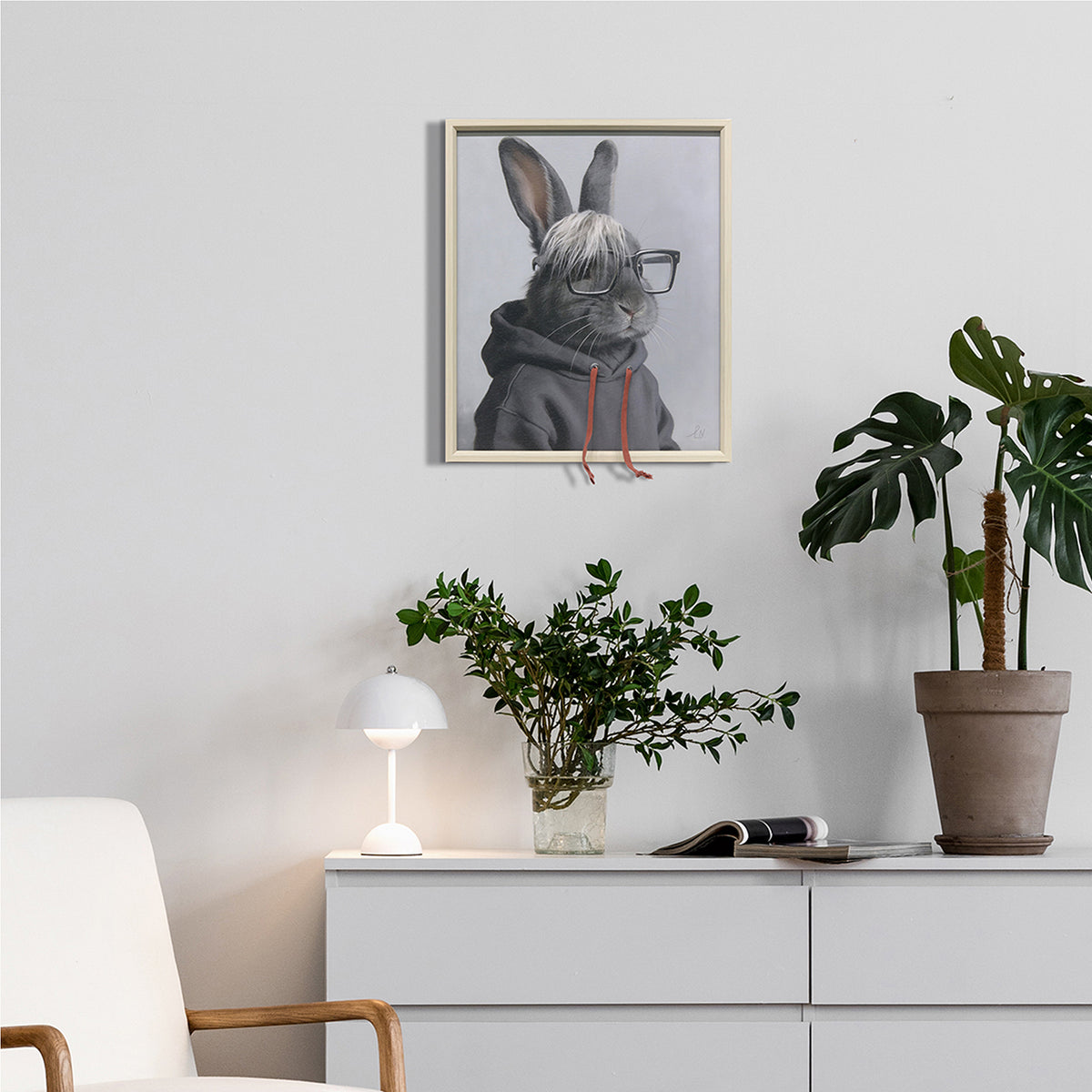 Gemälde Kunstfell Hoodie & Hoppel