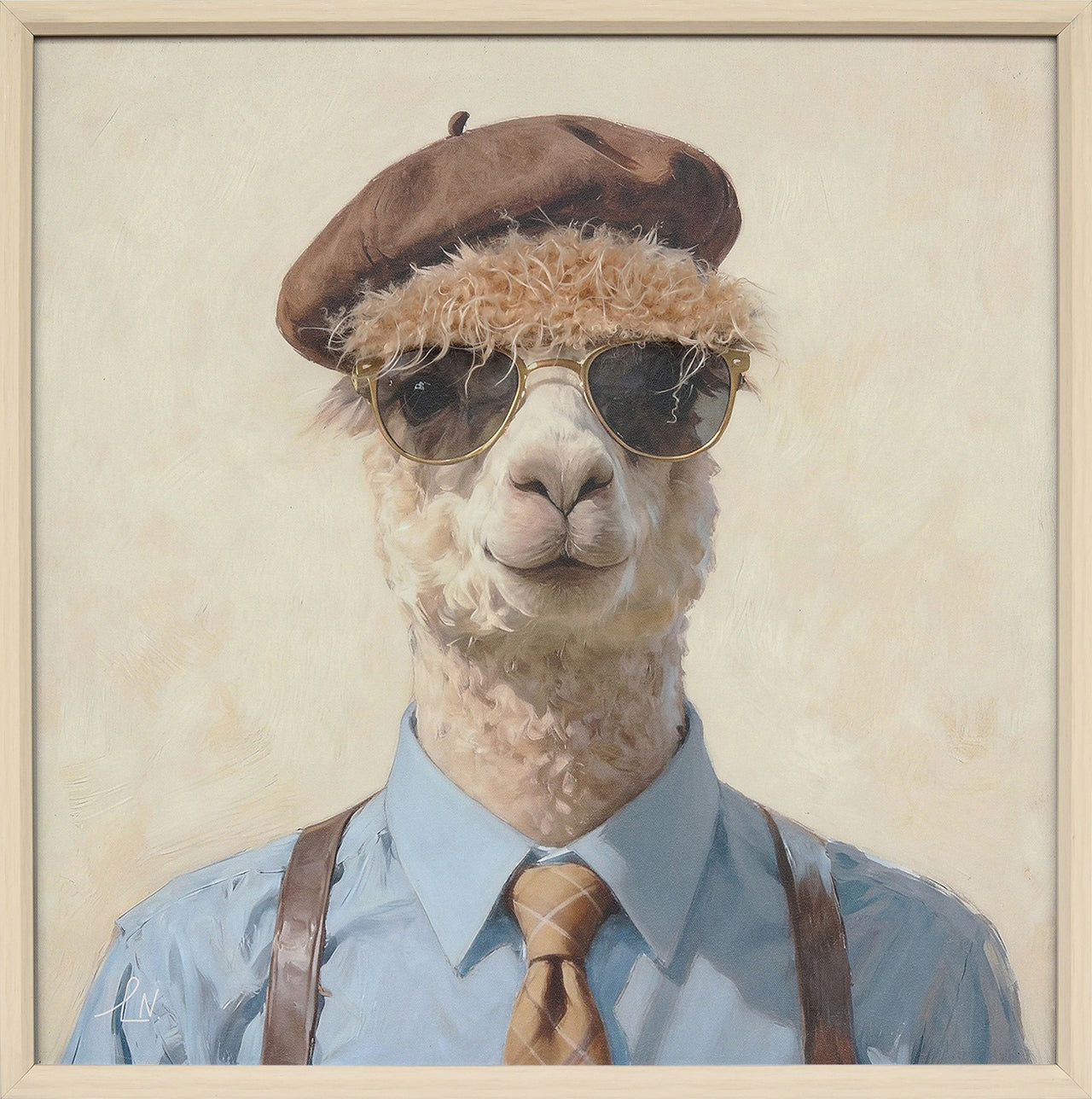 Gemälde Kunstfell Monsieur Alpaca