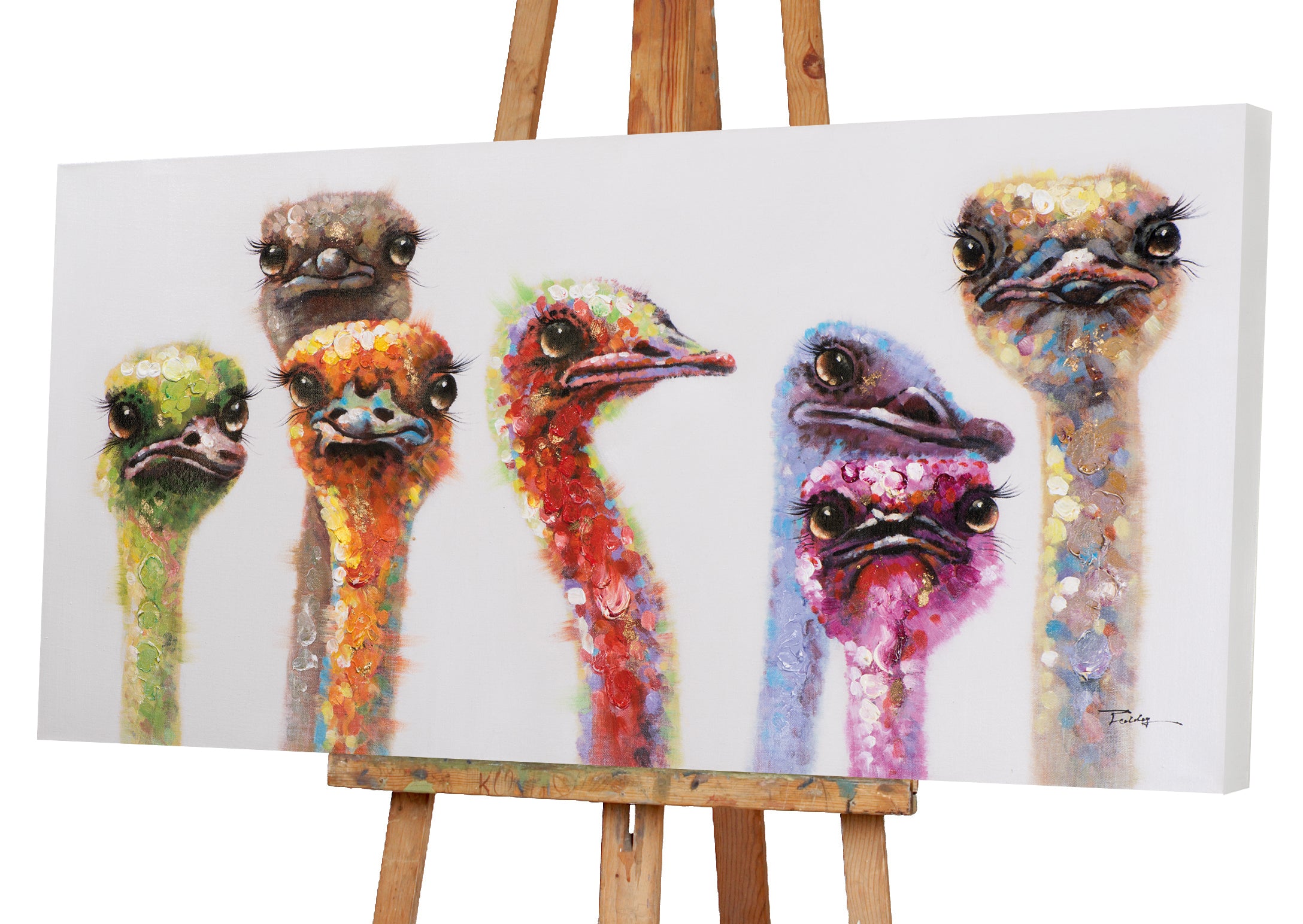 Gemälde Große Straußenfamilie