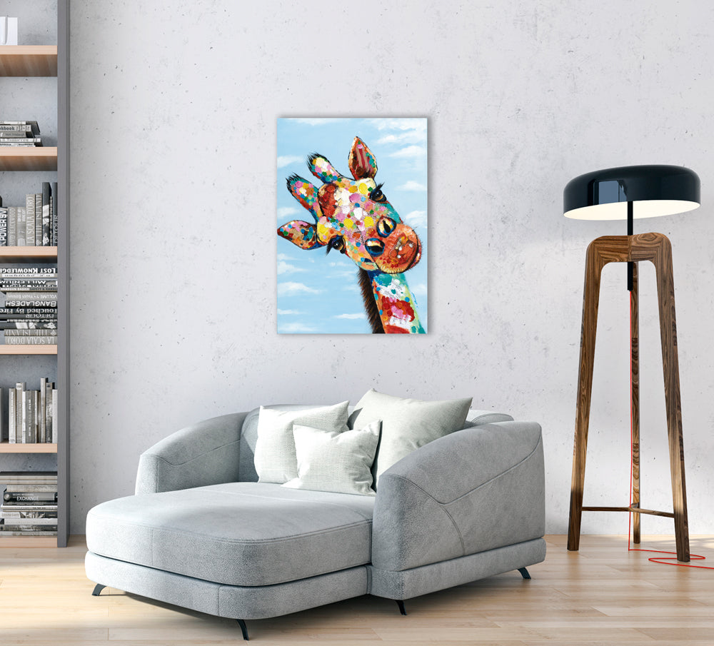peinture girafe colorée