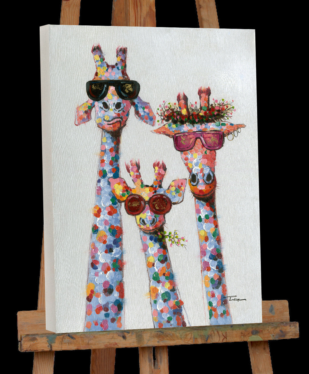 Gemälde Giraffen am Morgen