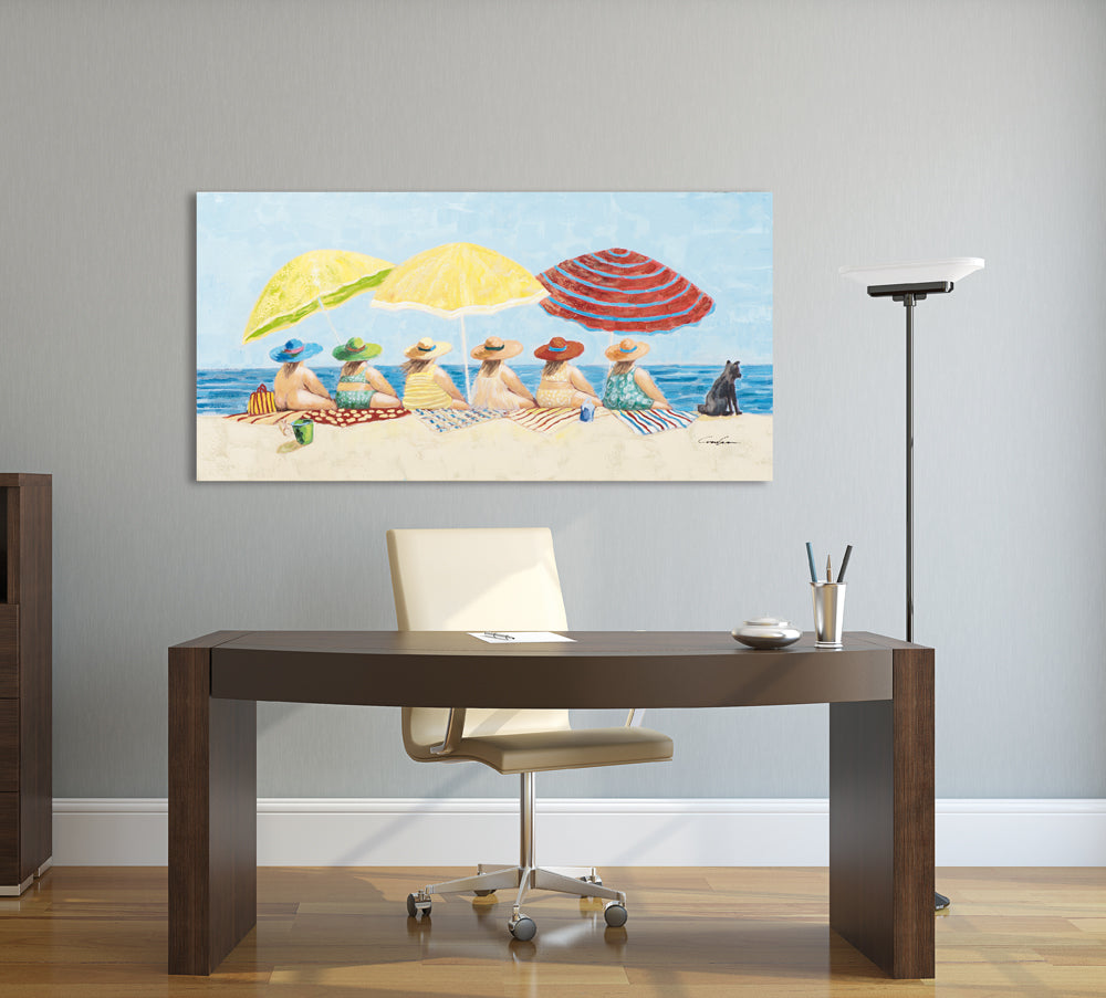 Peinture de femmes sur la plage