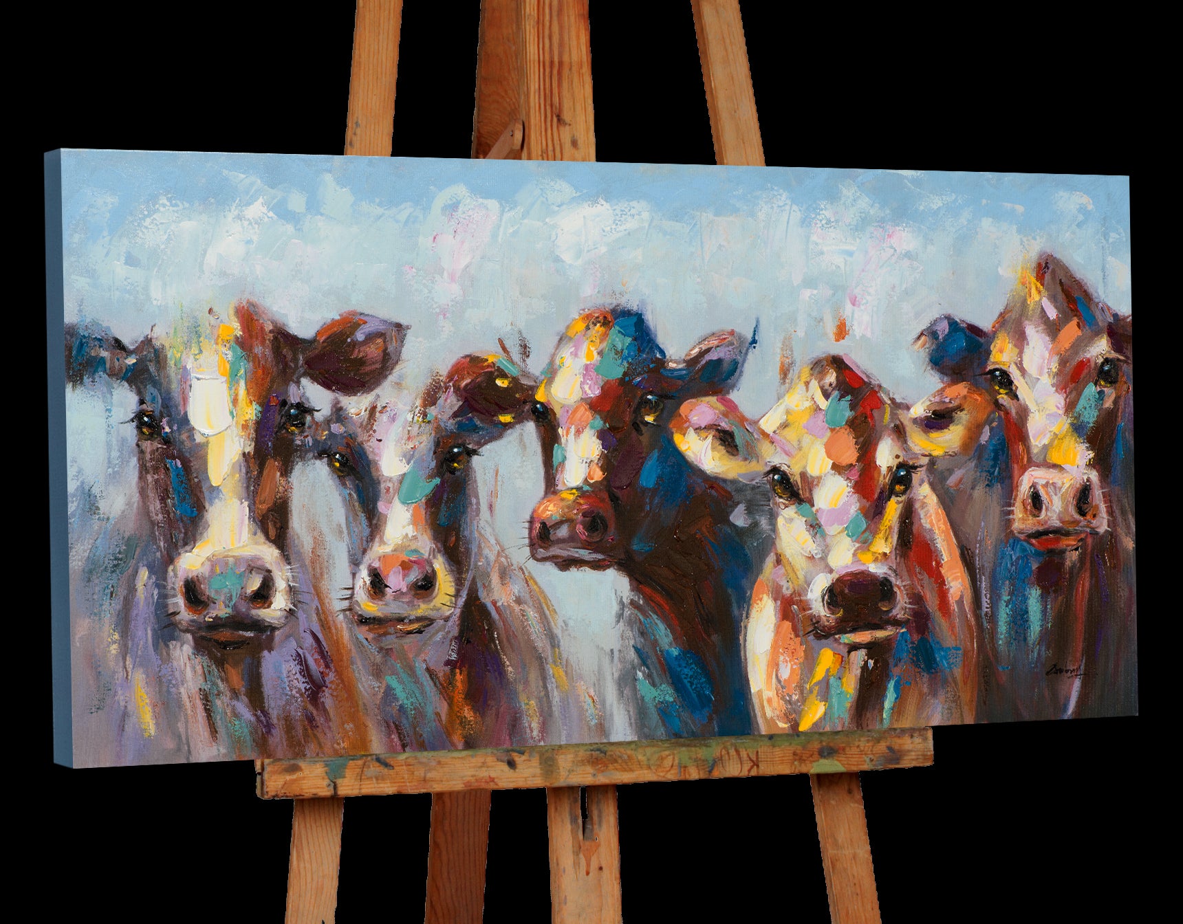 peinture Vaches étonnées