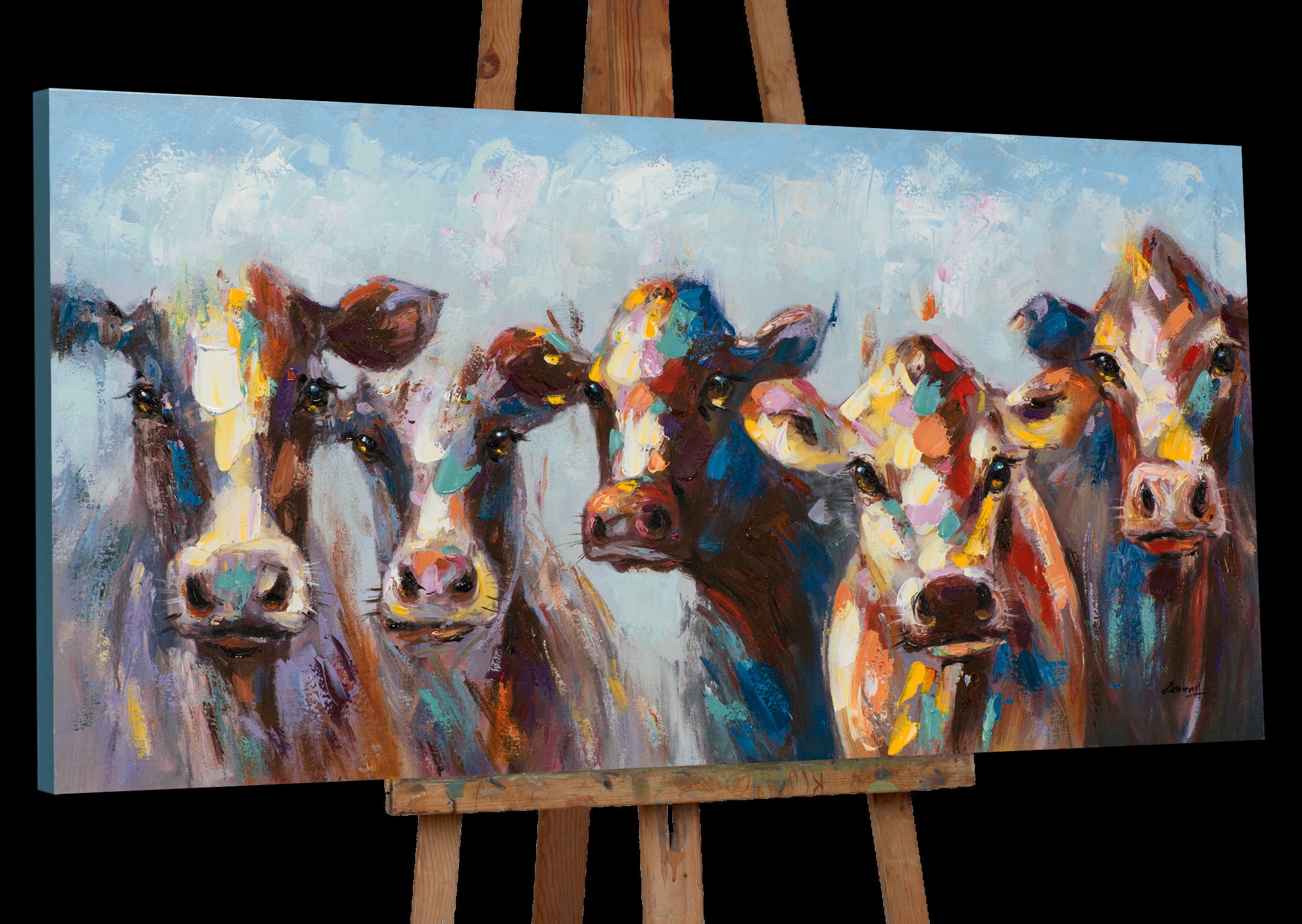 peinture Vaches étonnées