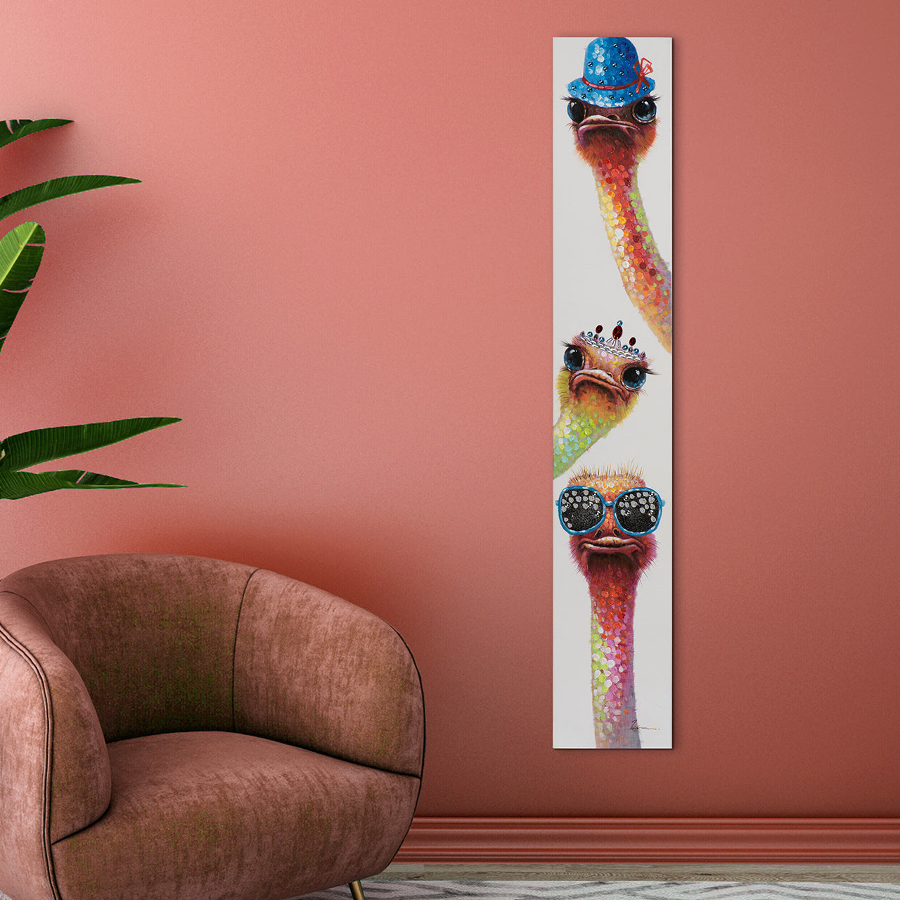 Tableau 3 autruches amusantes