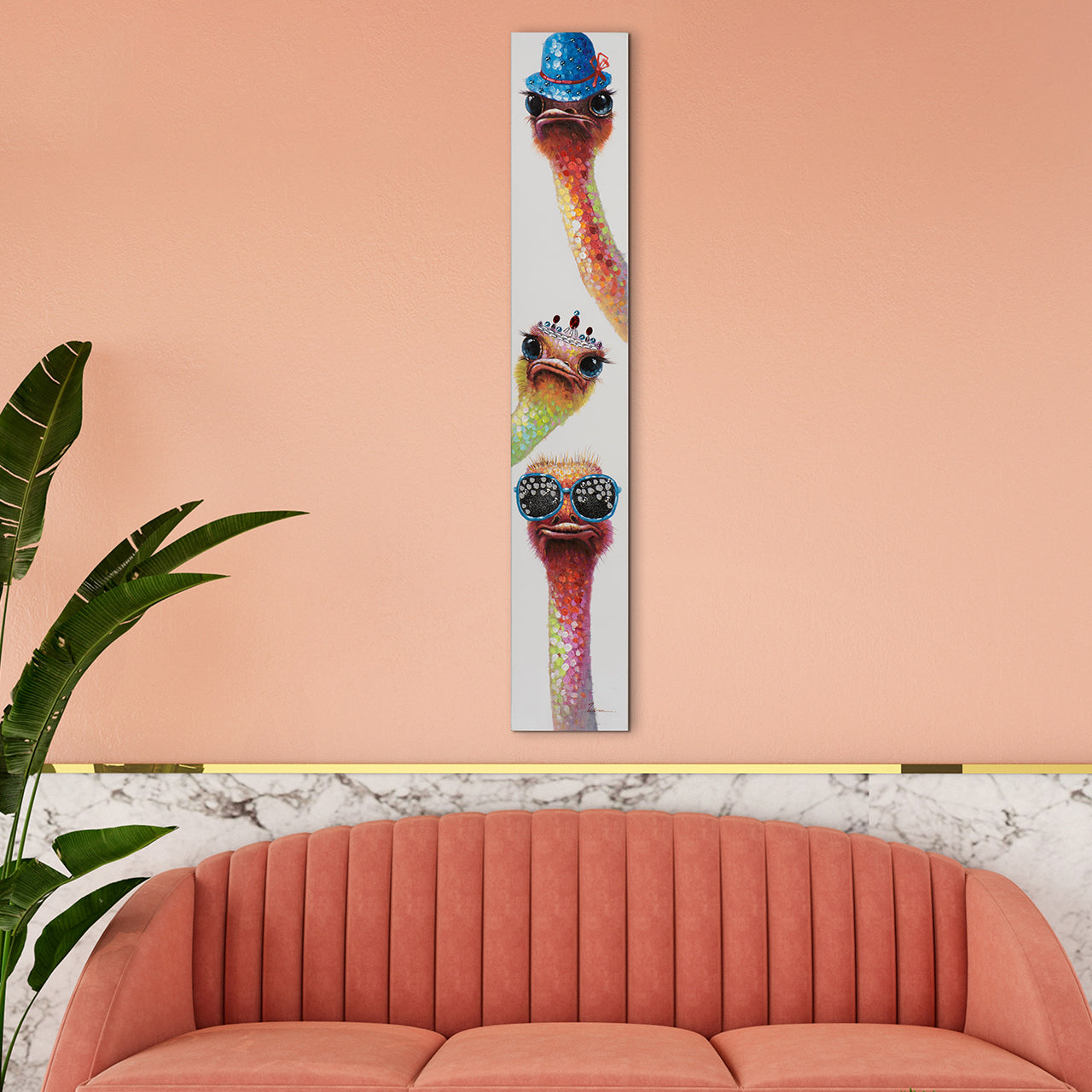 Tableau 3 autruches amusantes