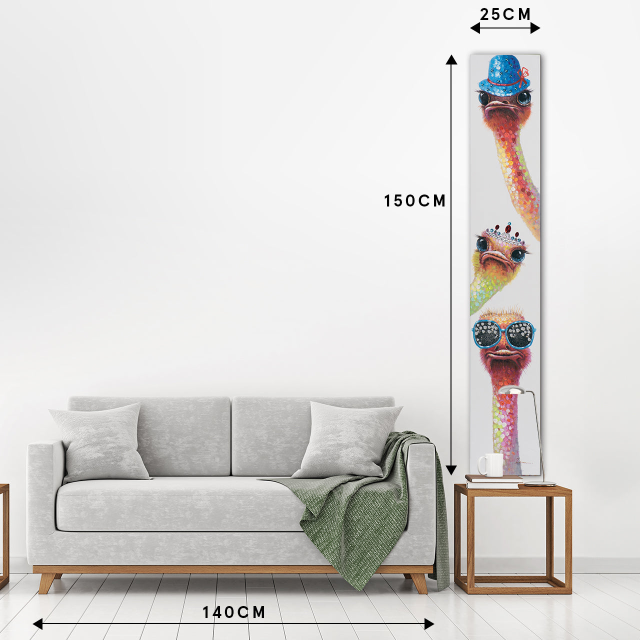 Tableau 3 autruches amusantes