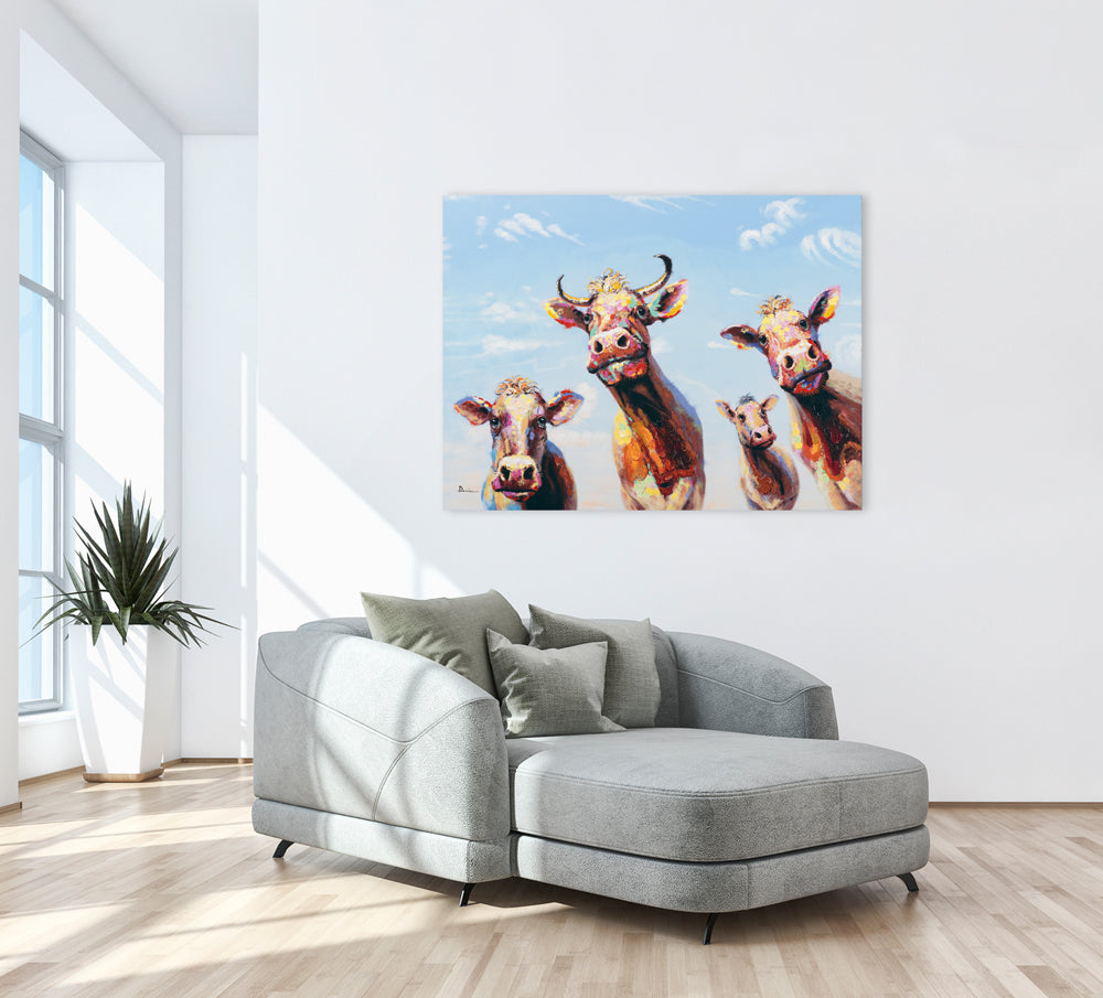 Gemälde Lustige Kühe