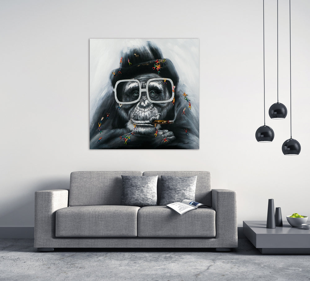 Painting Smoking Monkey with Little People