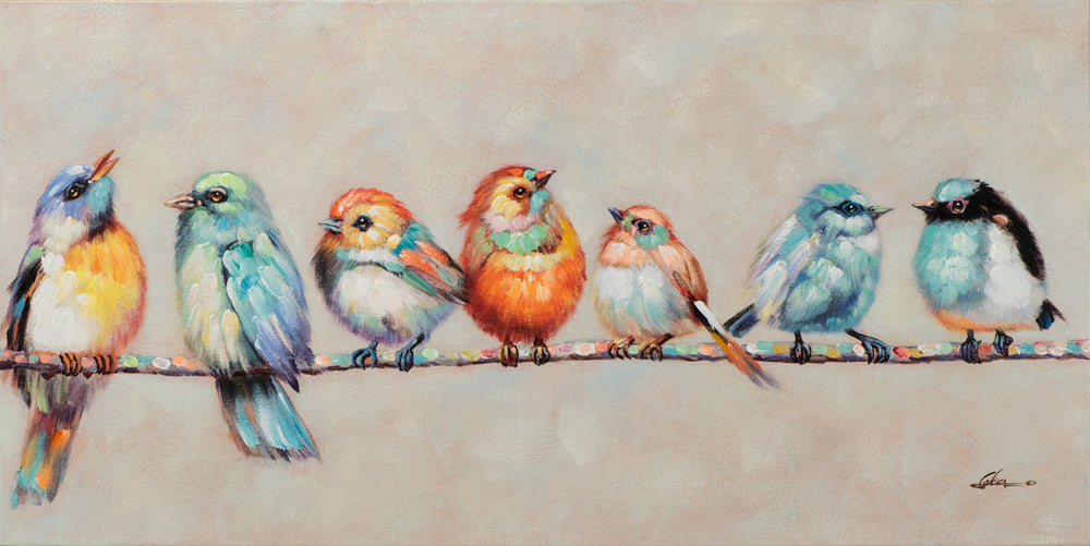 Peinture d'un oiseau sur une branche