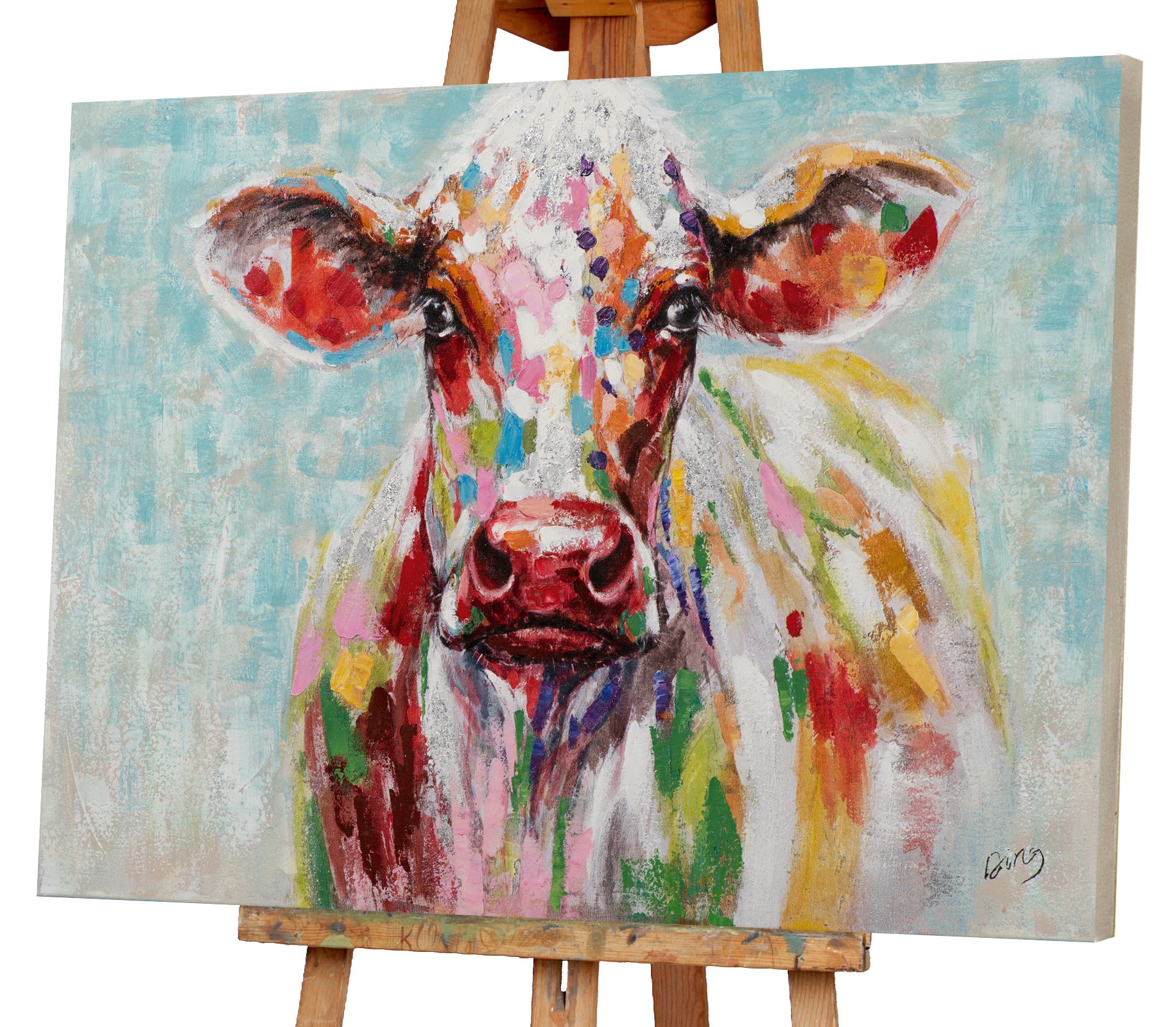 Painting cow in pastel