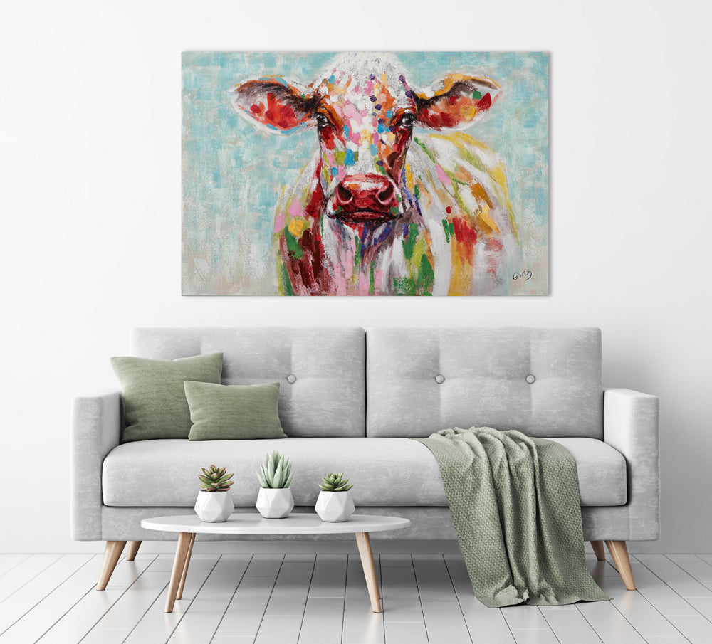 Painting cow in pastel