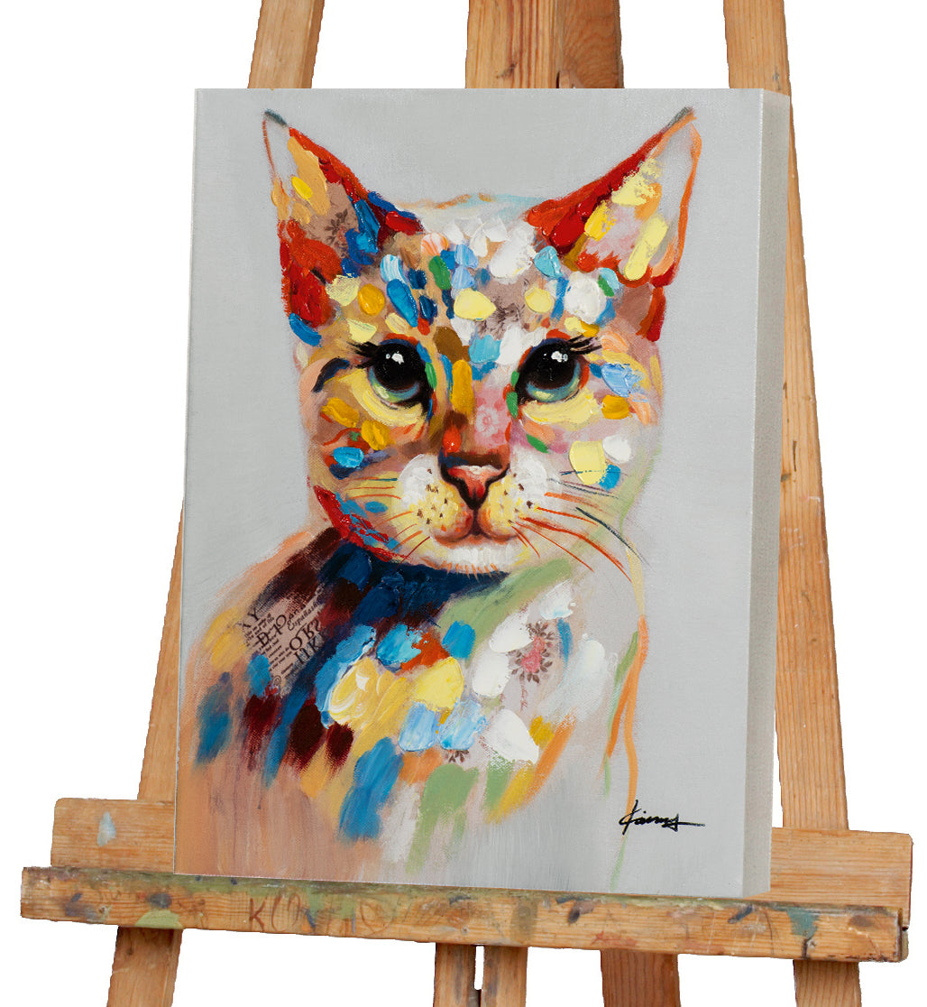 peinture Chaton coloré