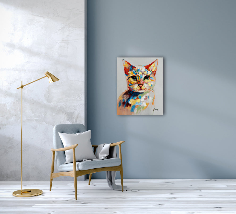 peinture Chaton coloré