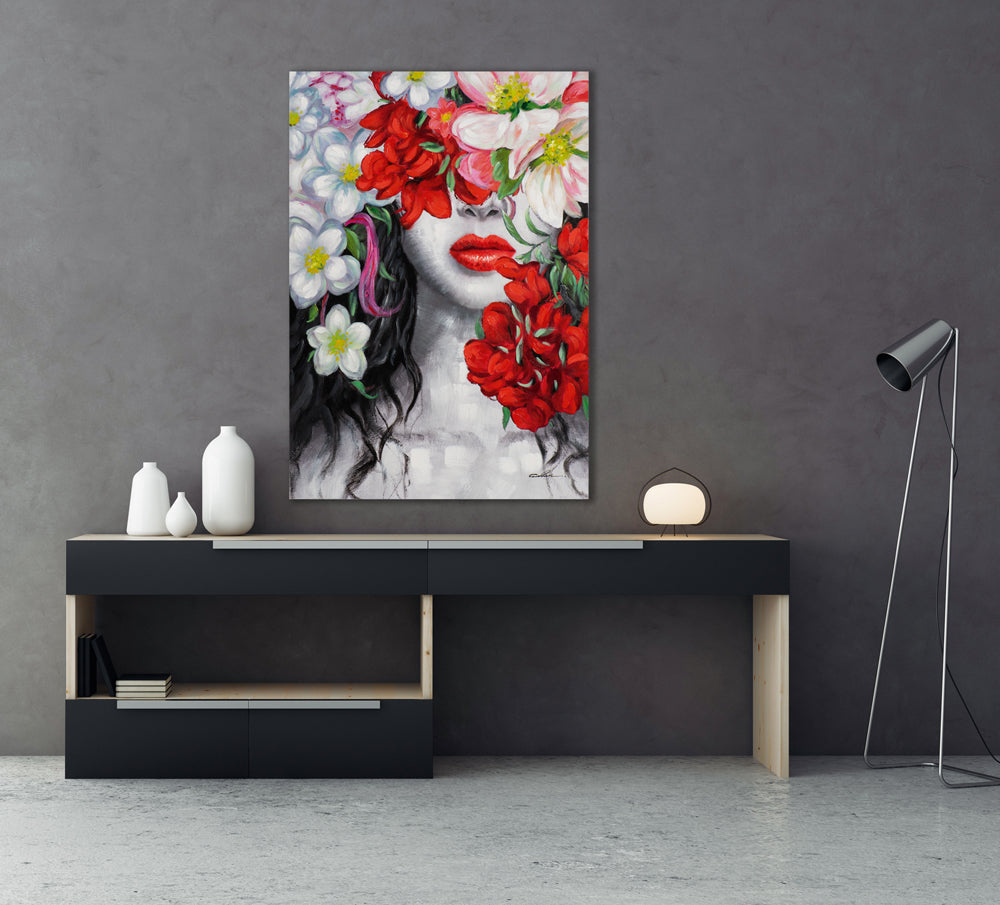 Beauty hidden behind flowers