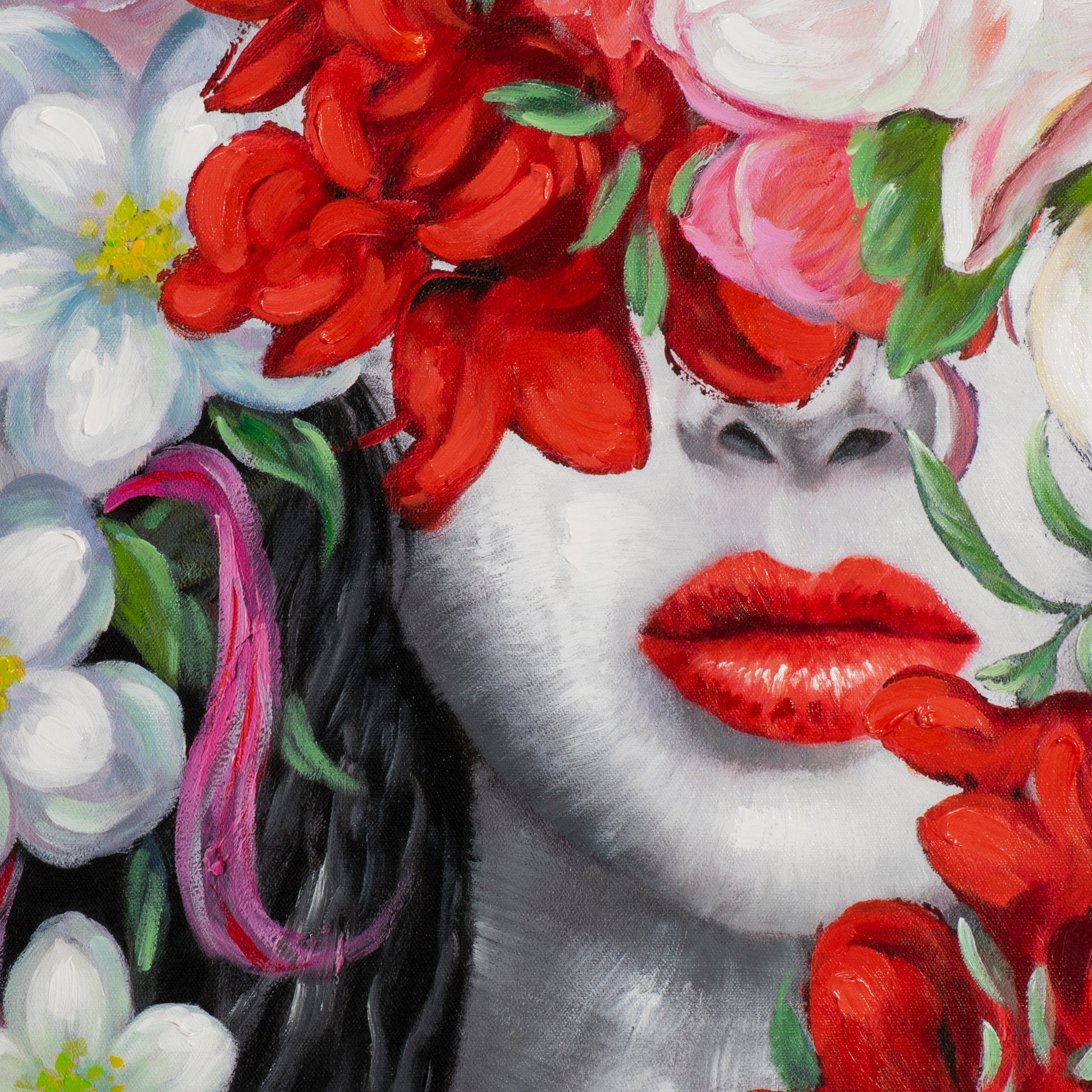 Beauty hidden behind flowers