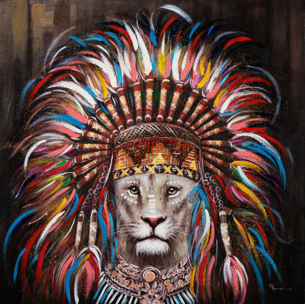 lion with Indian jewelry