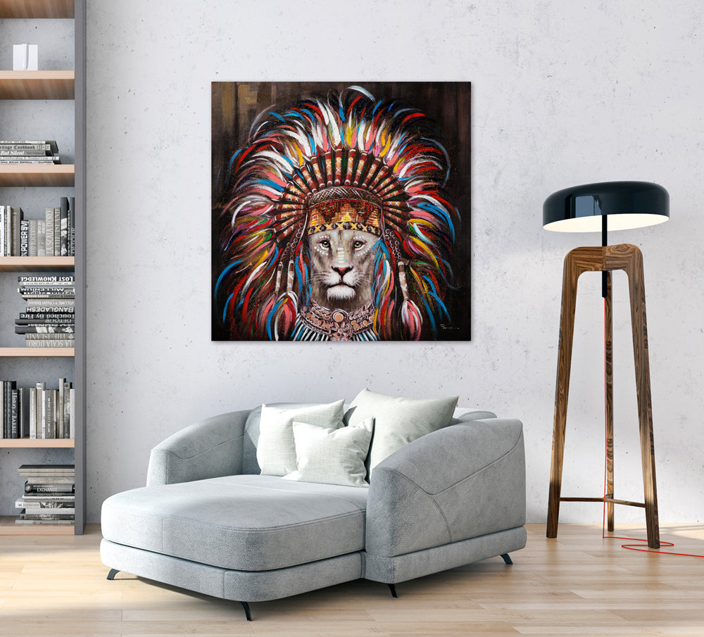 lion avec des bijoux indiens