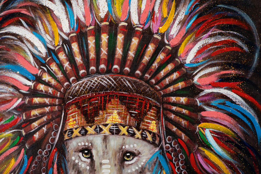 lion avec des bijoux indiens