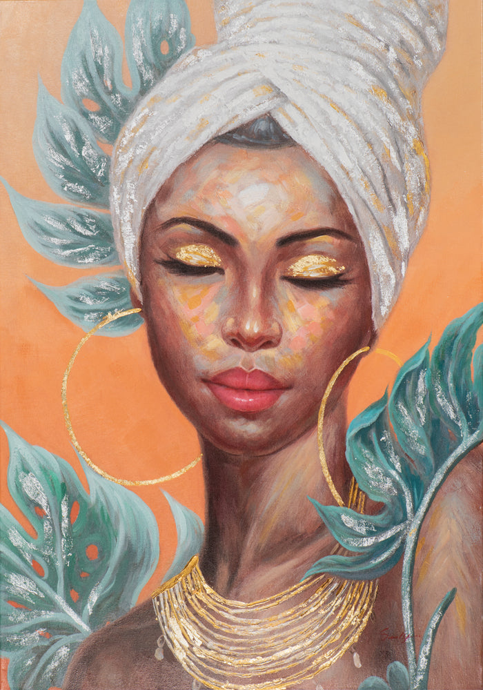 Beauty with white turban