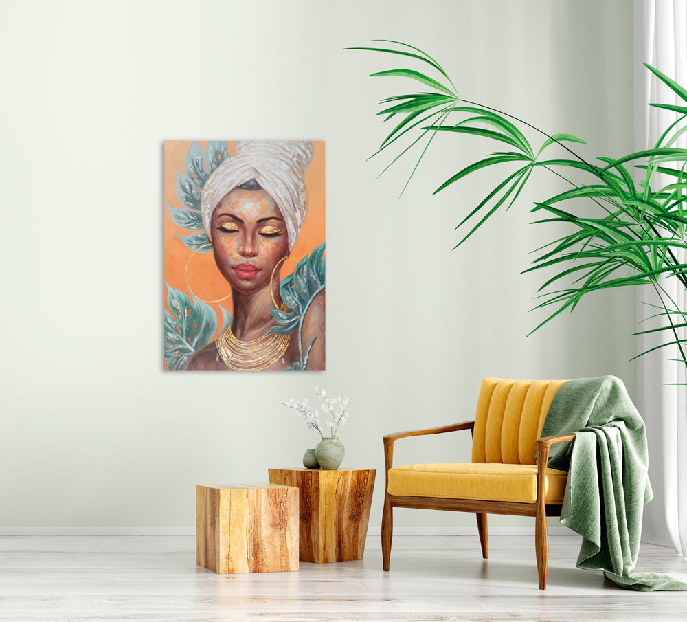 Beauty with white turban