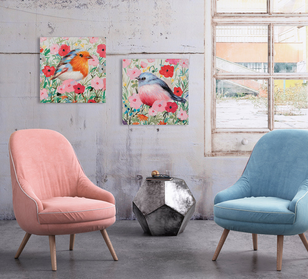 painting Bird in a Sea of Flowers