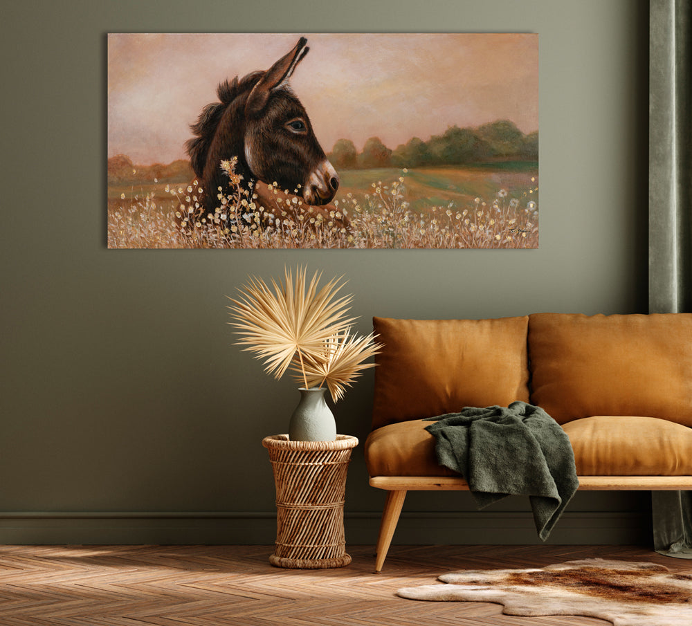 peinture Âne dans le champ de maïs