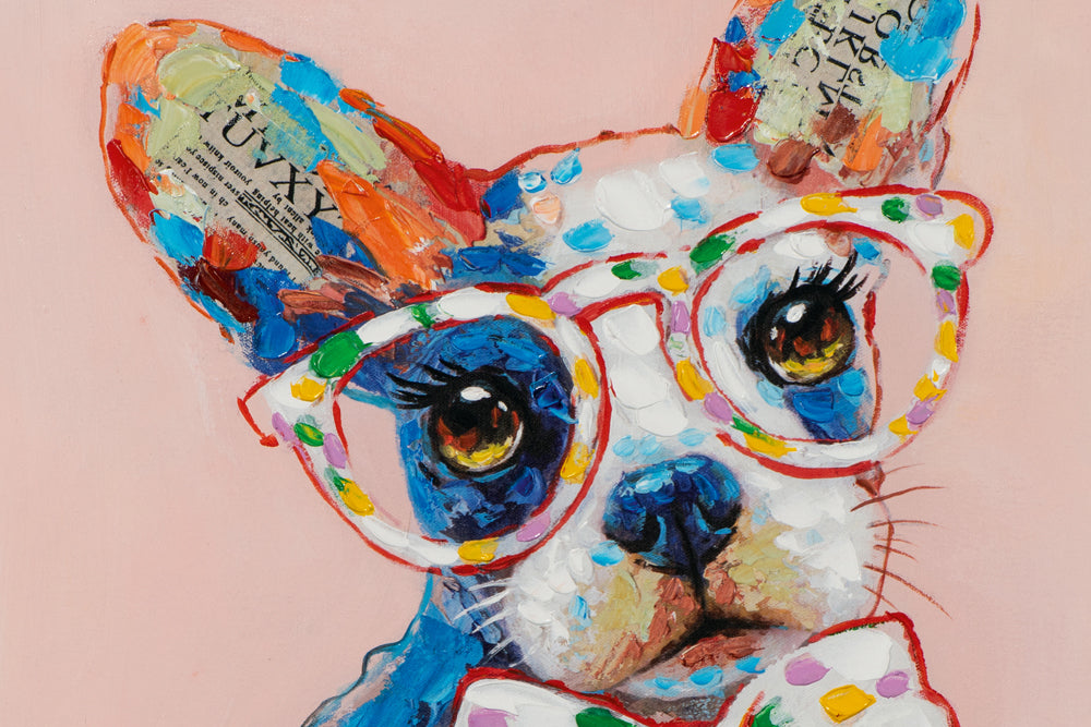 Gemälde Lustiger Hund mit Brille