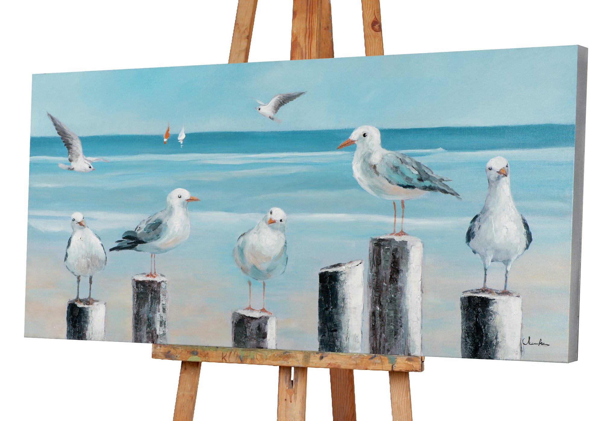 Painting Seagulls at the Sea