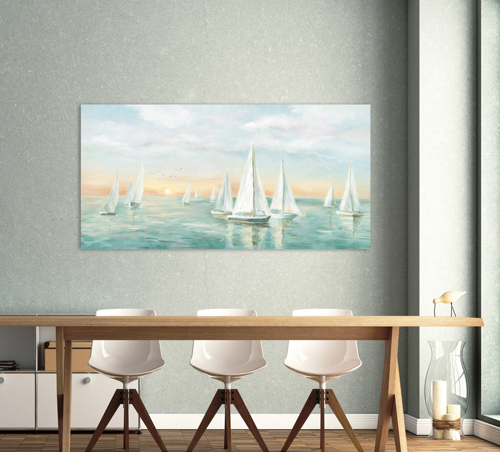 Painting Sailboats at Sunset